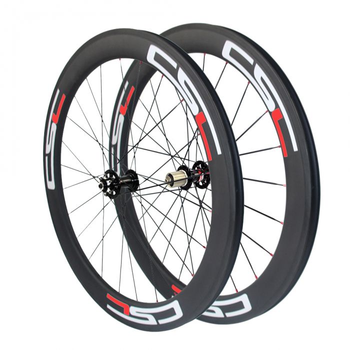 700C 60mm clincher full carbon fiber bicycle wheelset alloy brake 25mm width 