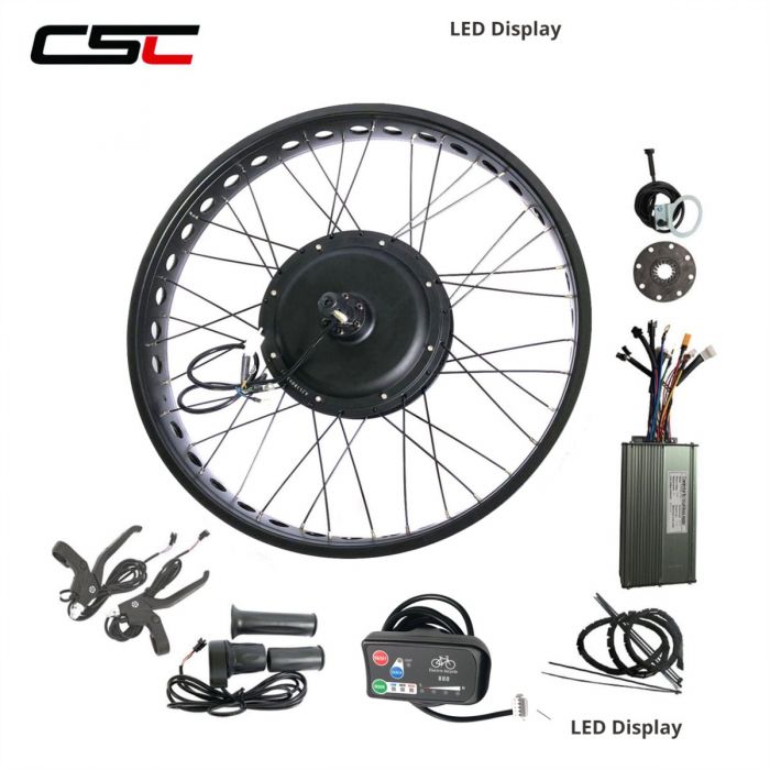 48V Electric Bike Kit Brushless Hub Motor Rear Snow Wheel 20 24 26