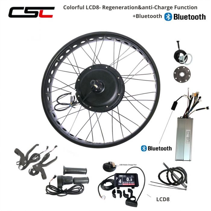 48V Electric Bike Kit Brushless Hub Motor Rear Snow Wheel 20 24 26 inch  750W 1000W 1500W 4.0 Tyre Fat Bicycle Conversion Kit