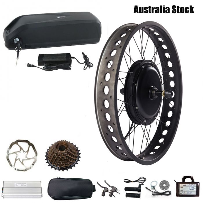 Ship from Australia 26 4.0 48V 1500W Fat Bike Electric Bicycle Conversion Kit 190mm Dropout with 48V 18A Lithium Ebike Battery