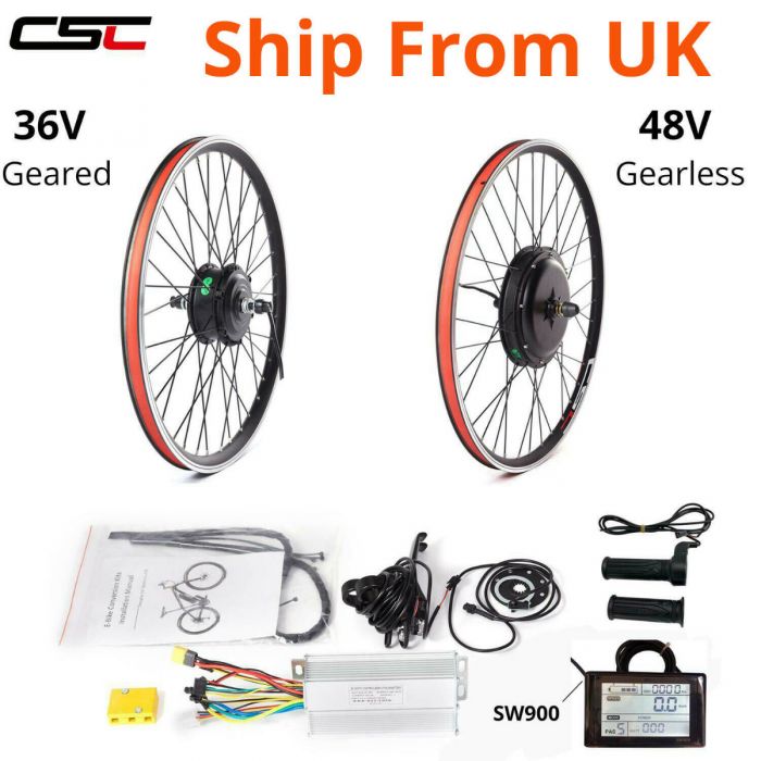 48V 1000W Rear Wheel Electric Bicycle E-Bike Conversion Kit Cycling Motor w/ LCD