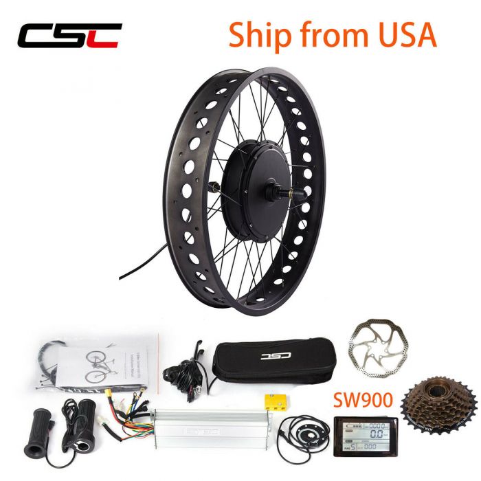 Fat Tire Bicycle Rear Wheel Conversion Kit 26 inch 190mm Motor Ebike Kit  48V 1500W Ship from USA