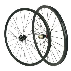 29inch Chinese Tubeless Carbon MTB Wheelset 28mm width Hookless 15x100 TA or QR or 15X110 Boost Option 1430g