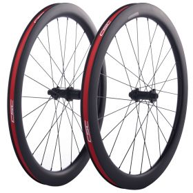 CSC Road Bicycle Carbon Wheels 700C 28mm width 38mm/50mm Clincher Tubeless Disc Brake Center Lock hub Carbon bike Wheelset