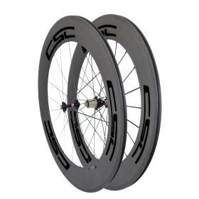 700C 88mm Clincher Tubular Carbon Road Bike Wheels Basalt Brake Surface