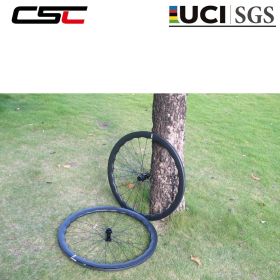 CSC DLRW 5.0 1330g Carbon Fiber Wave Hooked Wheelset — Ultra Light 45-50mm Deep Highly Efficien 60T Ratchet Hub Clincher/Tubeless Center Lock Carbon Wheels for 700C Gravel Bike with 3.3mm Carbon Spokes