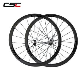 SAT 38mm Clincher Road Bike Racing Carbon Wheels Novatec AS511SB Straight Pull Hub Sapim CX-Ray Spokes 