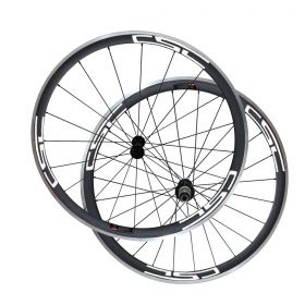 Free Shipping 23mm Width 38mm Clincher Carbon Bicycle Road Wheels Aluminium Braking Surface Powerway R13 hub