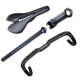 CSC Carbon Road Bicycle Handlebar+Stem+Seatpost +Saddle Racing Bike Cycling Carbon Handle Bar Set