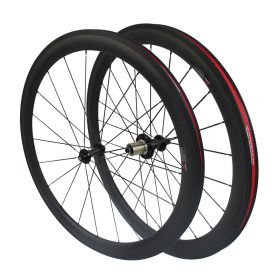 CSC Straight Pull R51 Hub 50mm Tubular Clincher Carbon Bike Road Wheels 2:1 Pattern in rear wheel