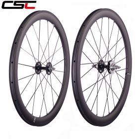 U Shape 50mm Tubular Clincher Tubeless Carbon Track bike wheels Single Speed Bicycle wheelset 
