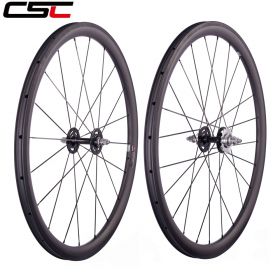 U Shape 38mm Tubular Clincher Tubeless Carbon Track bike wheels Fixed Gear Bicycle wheelset 23mm/25mm Rim Width