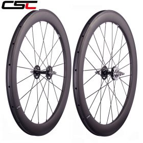 23mm 25mm Width 60mm Tubular Clincher Tubeless Carbon Track bike wheels Fixed Gear Bicycle wheelset 