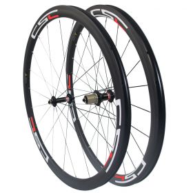 CSC 38mm Clincher Tubular Chinese Carbon Bike Wheelset Novatec A291SB F482SB Hub  