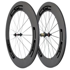 700C 88mm Clincher Tubular Carbon Road Bicycle Wheels Novatec A291SB F482SB Hub 23mm/25mm Width U Shape 