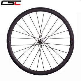 SAT 38mm Clincher Road Bike Racing Carbon Wheels Novatec AS511SB Straight Pull Hub Sapim CX-Ray Spokes 