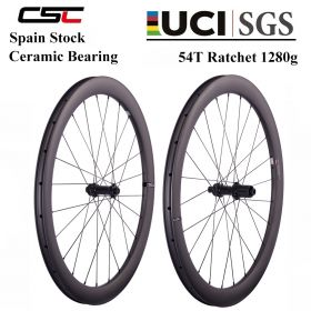 Europe Warehouse Ultra Light Bicycle Carbon Wheels 54T Ratchet Hub 35mm 45mm 50mm Tubeless Center Lock carbon bike wheelset for 700C Gravel Bike Pillar 1420 Spoke  Ceramic bearing